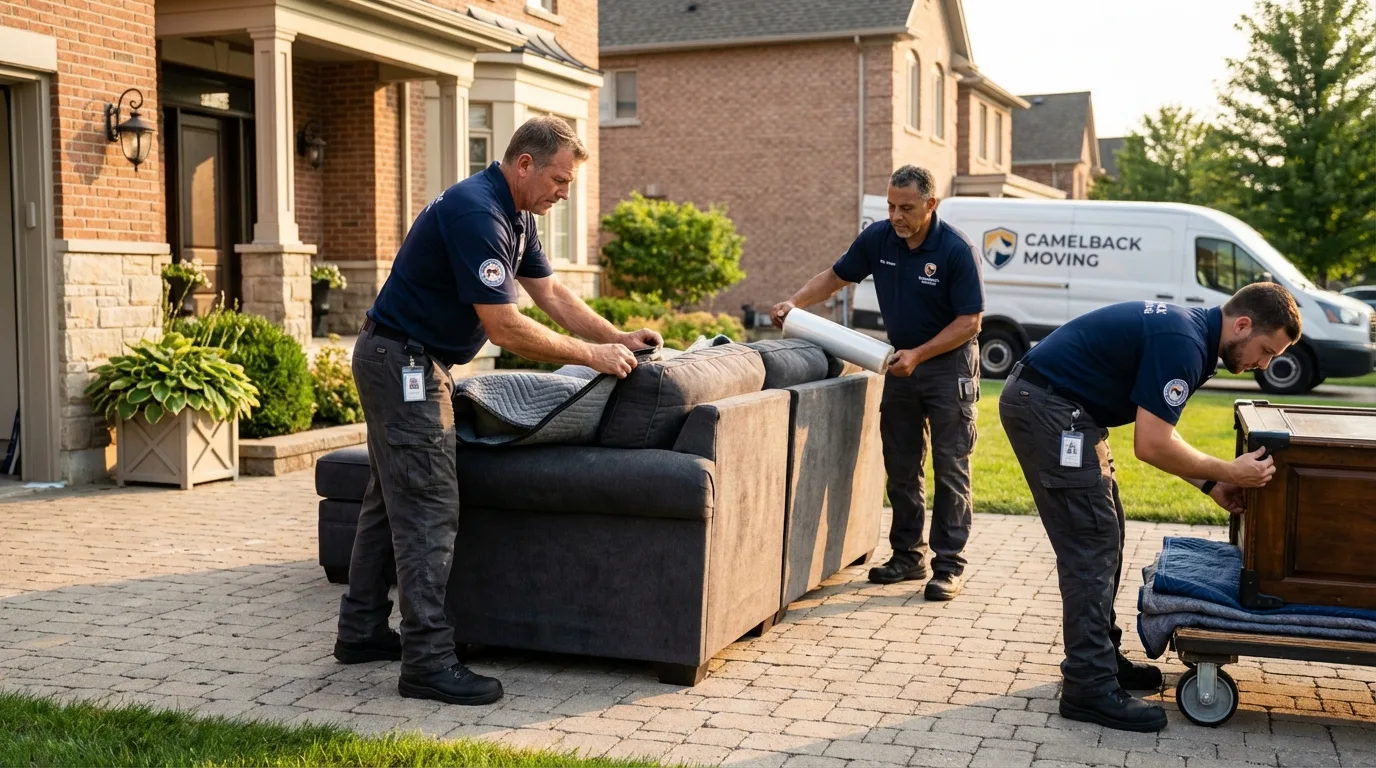 Large estate moving crew wrapping furniture in Dillingham, AK
